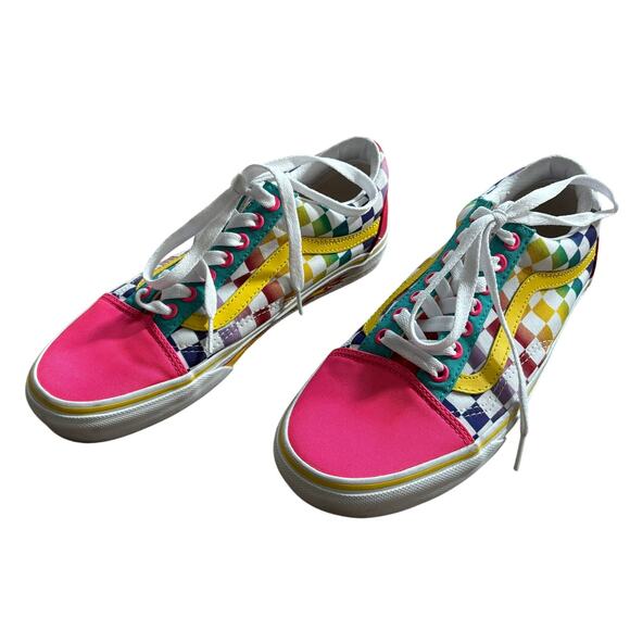 CUSTOM RARE Vans Multicolor Check w/ Flame Sole- One of One - Women's 9 Y2K - Picture 7 of 8
